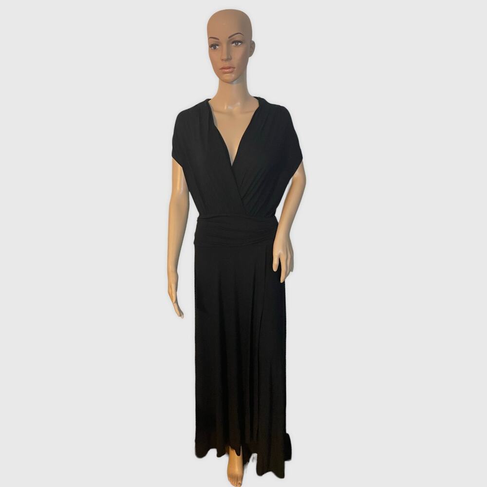 Maeve Anthropologie Bristol Black Stretch Maxi Dress XL EUC